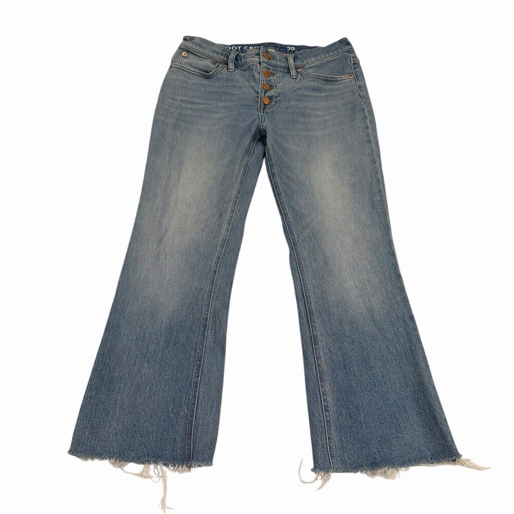 J. Crew Women's Jeans Size 29 9" Billie Blue Denim Boot Crop Light Wash Frayed